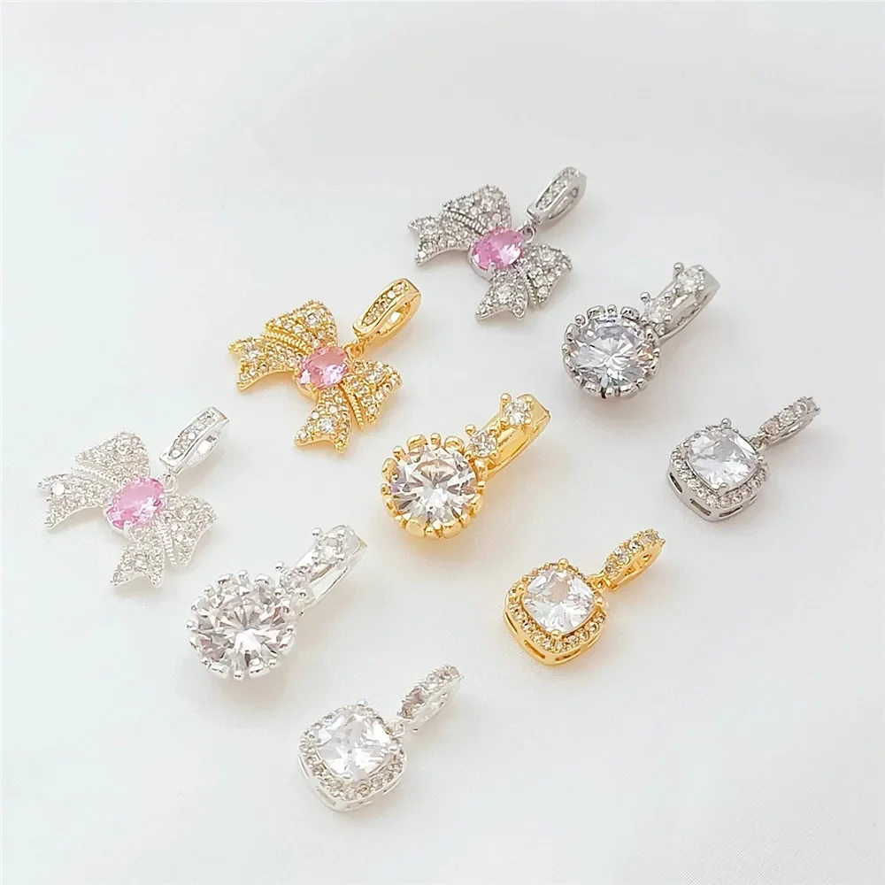 Copper Plated with 14K Gold and Set with Zirconium Bow Pendant Square Melon Seed Buckle Diy Handmade Bracelet Necklace Accessory
Copper Plated with 14K Gold and Set with Zirconium Bow Pendant Square Melon Seed Buckle Diy Handmade Bracelet Necklace Accessory