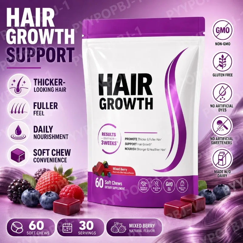 Hair Growth Accelerator Soft Chews Hair Growth Vitamins for Women and Men
Hair Growth Accelerator Soft Chews Hair Growth Vitamins for Women and Men