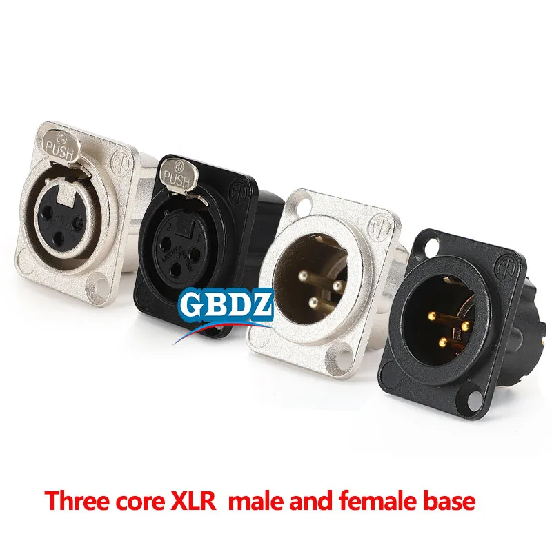 NEUTRIK NC3FD-LX-B 3 Pin Socket Male Female XLR Balanced Chassis Connector D-type Microphone Silver/black Gold Plated Socket
NEUTRIK NC3FD-LX-B 3 Pin Socket Male Female XLR Balanced Chassis Connector D-type Microphone Silver/black Gold Plated Socket