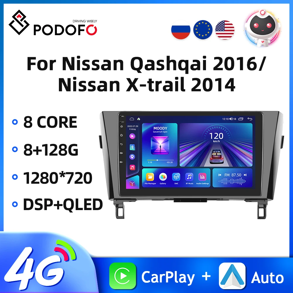 Podofo Android 10.1'' Car Multimedia Player For Nissan Qashqai 2016/Nissan X-trail 2014 Car Radio 8Core Carplay Auto GPS 4G WIFI
Podofo Android 10.1'' Car Multimedia Player For Nissan Qashqai 2016/Nissan X-trail 2014 Car Radio 8Core Carplay Auto GPS 4G WIFI