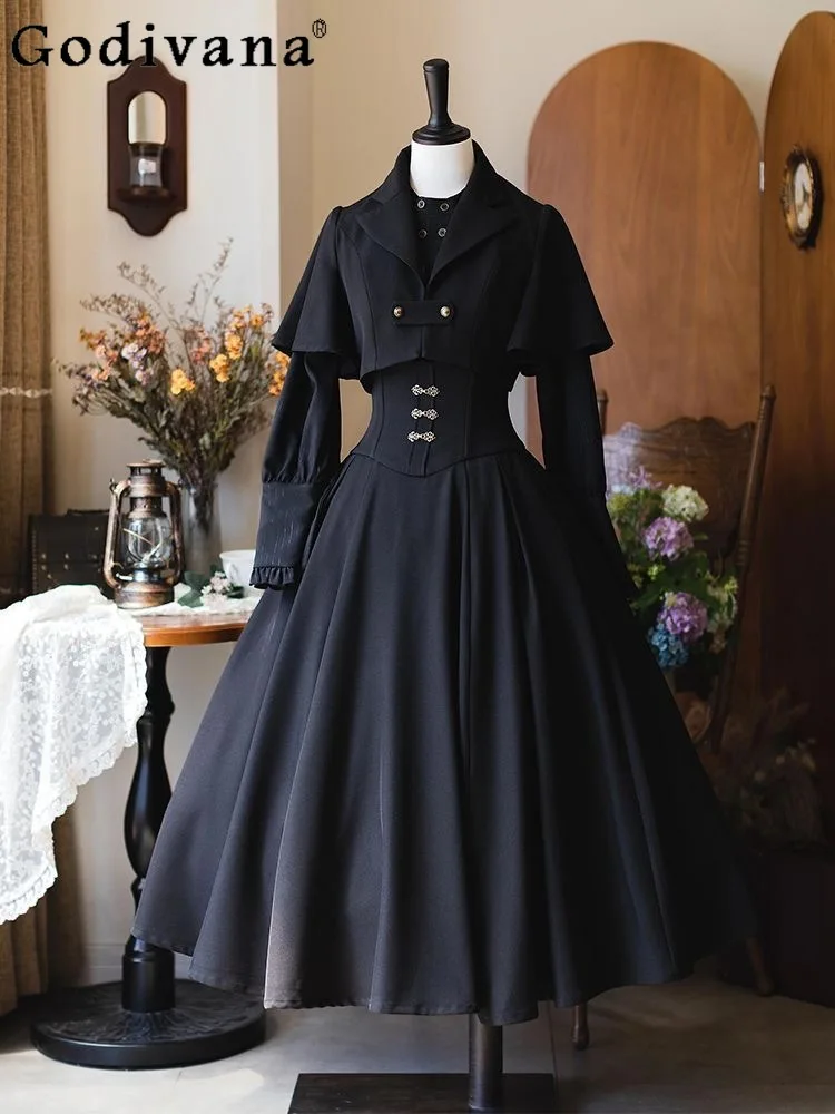 Autumn Winter New Gothic Style Japanese Original Ilolita Design Shawl Shirt Dress Daily Commute Cosplay Three-Piece Set
Autumn Winter New Gothic Style Japanese Original Ilolita Design Shawl Shirt Dress Daily Commute Cosplay Three-Piece Set