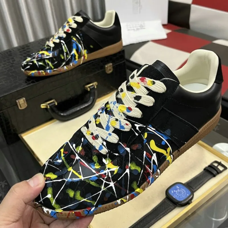 Spring Casual Derby Shoes Woman Men Leather Patchwork Round Toe Tennis Shoes Lover's Spring Lace-up Sneakers Shoes Male 2025
Spring Casual Derby Shoes Woman Men Leather Patchwork Round Toe Tennis Shoes Lover's Spring Lace-up Sneakers Shoes Male 2025