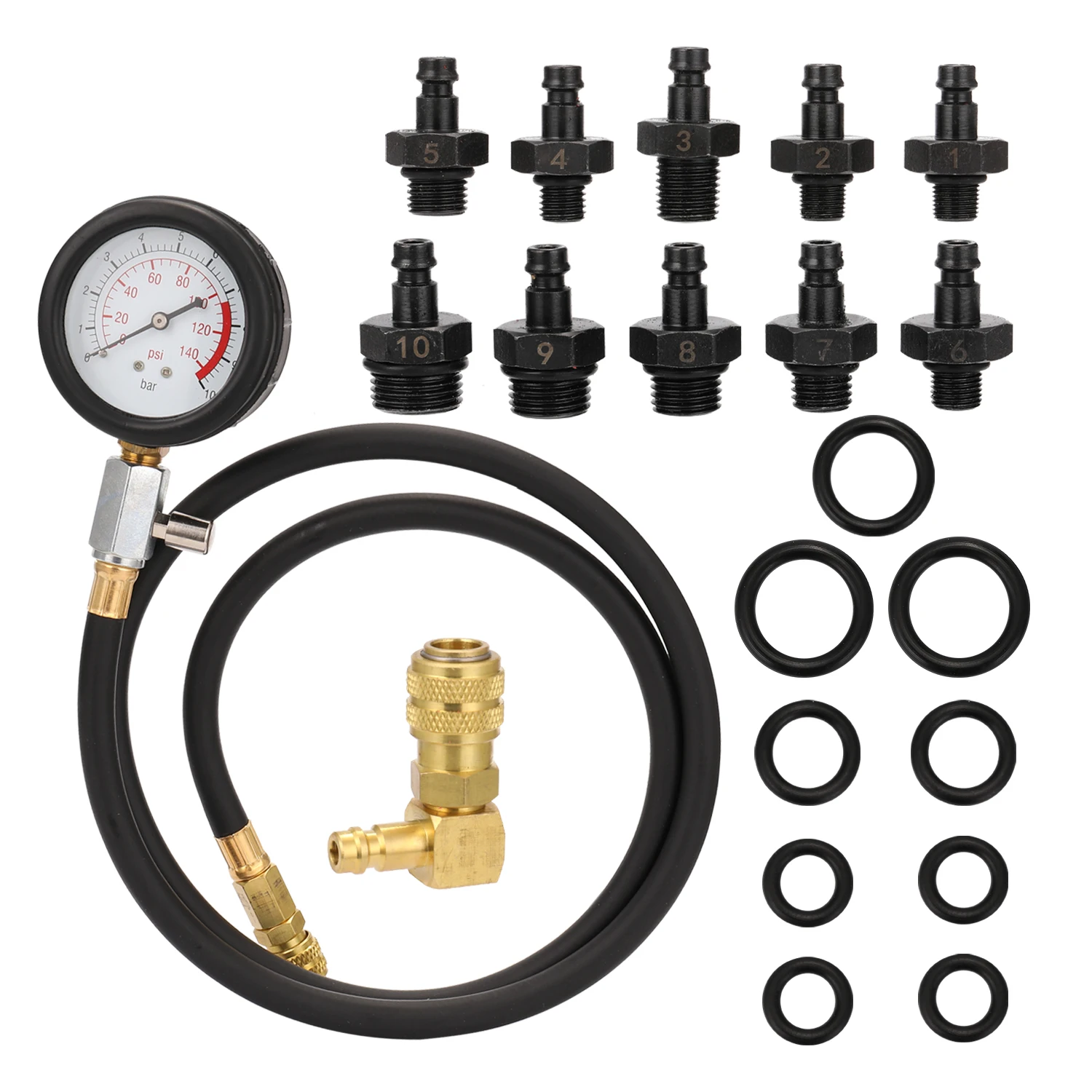 12pcs Engine Oil Pressure Test Kit Tester Car Garage Tool Low Oil Warning Devices with ABS Material, Black+Red Color, 0-10bar
12pcs Engine Oil Pressure Test Kit Tester Car Garage Tool Low Oil Warning Devices with ABS Material, Black+Red Color, 0-10bar