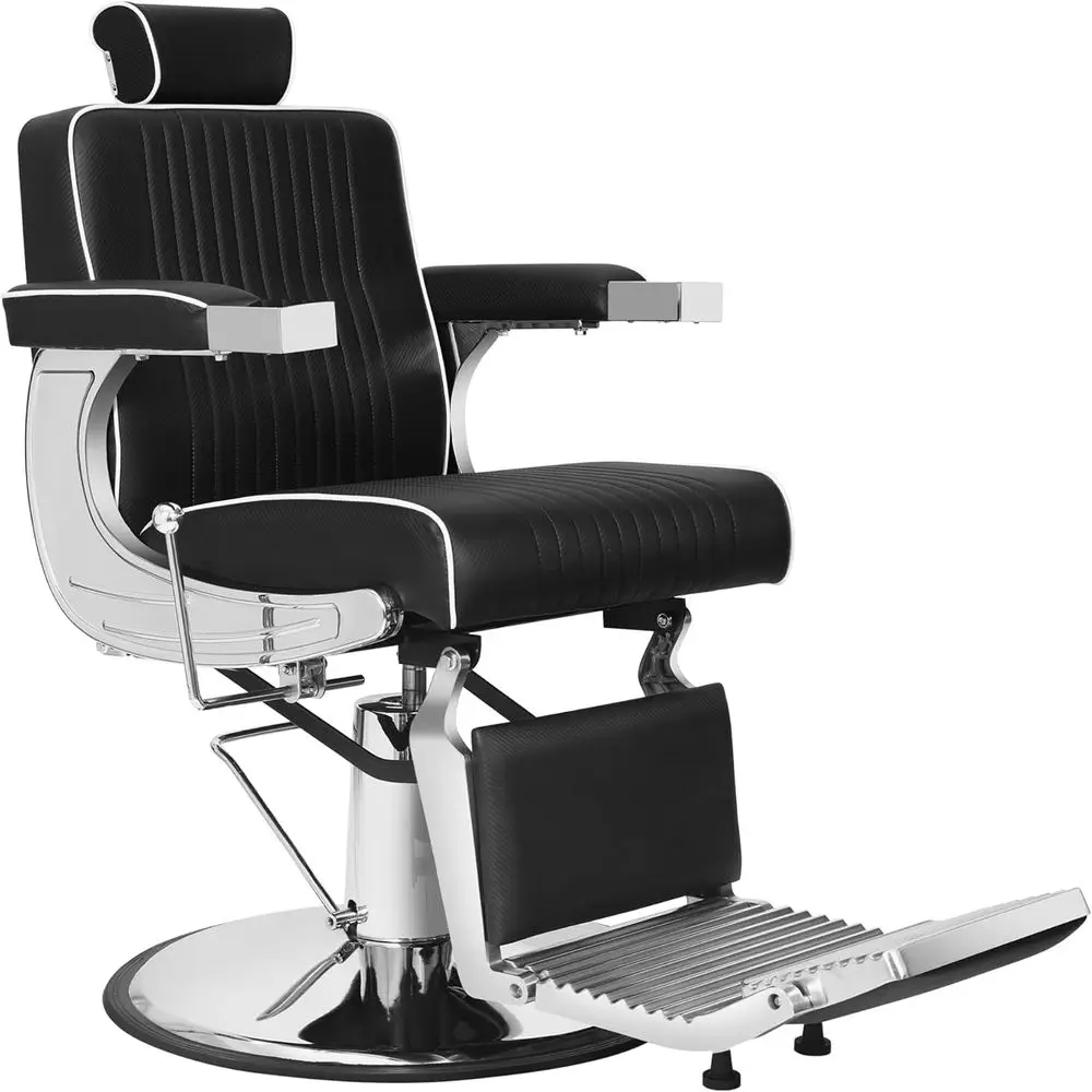 Stylish Heavy-Duty Barber Chair with Hydraulic Lift for Salons and Tattoo Studios in Black and Silver
Stylish Heavy-Duty Barber Chair with Hydraulic Lift for Salons and Tattoo Studios in Black and Silver