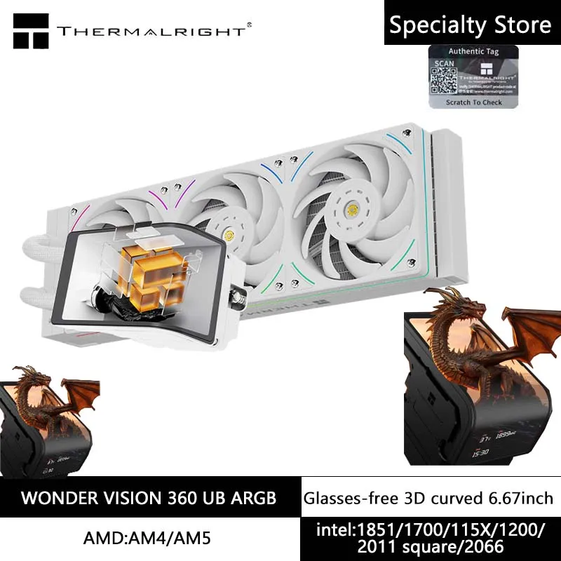 Thermalright WONDER VISION 360 UB ARGB Have K12r/k12rw Fan WV360 UB Bare Eye 3D Curved Screen Water Cooled Heat Sink
Thermalright WONDER VISION 360 UB ARGB Have K12r/k12rw Fan WV360 UB Bare Eye 3D Curved Screen Water Cooled Heat Sink