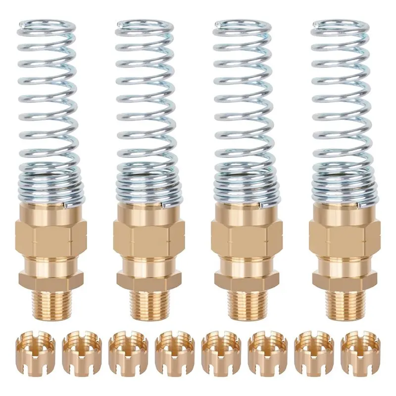 A74E-Brass 3/8" Air Hose Fittings 4 Pieces With Spring Guards, DOT Air Fittings, 3/8" Male Connector For Rubber Tube,Sleeve Tube
A74E-Brass 3/8" Air Hose Fittings 4 Pieces With Spring Guards, DOT Air Fittings, 3/8" Male Connector For Rubber Tube,Sleeve Tube