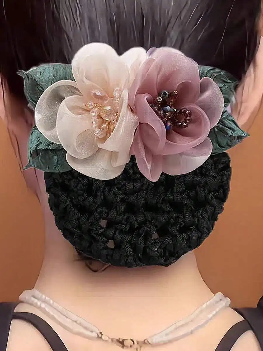 Elegant Floral Bun Cover Hair Net For Women Professional Use
Elegant Floral Bun Cover Hair Net For Women Professional Use