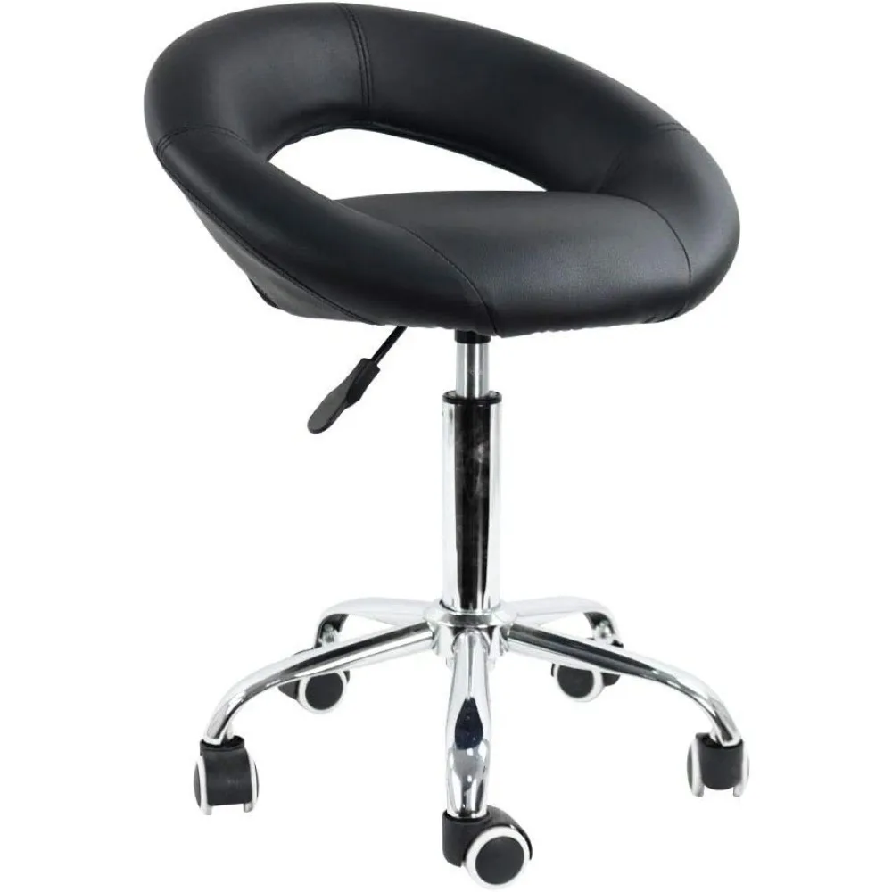 Low Back Swivel Rolling Stool Height Adjustable Modern Semi-Circular Seat Office Computer Desk Chair with Wheels (Black) 
Low Back Swivel Rolling Stool Height Adjustable Modern Semi-Circular Seat Office Computer Desk Chair with Wheels (Black)