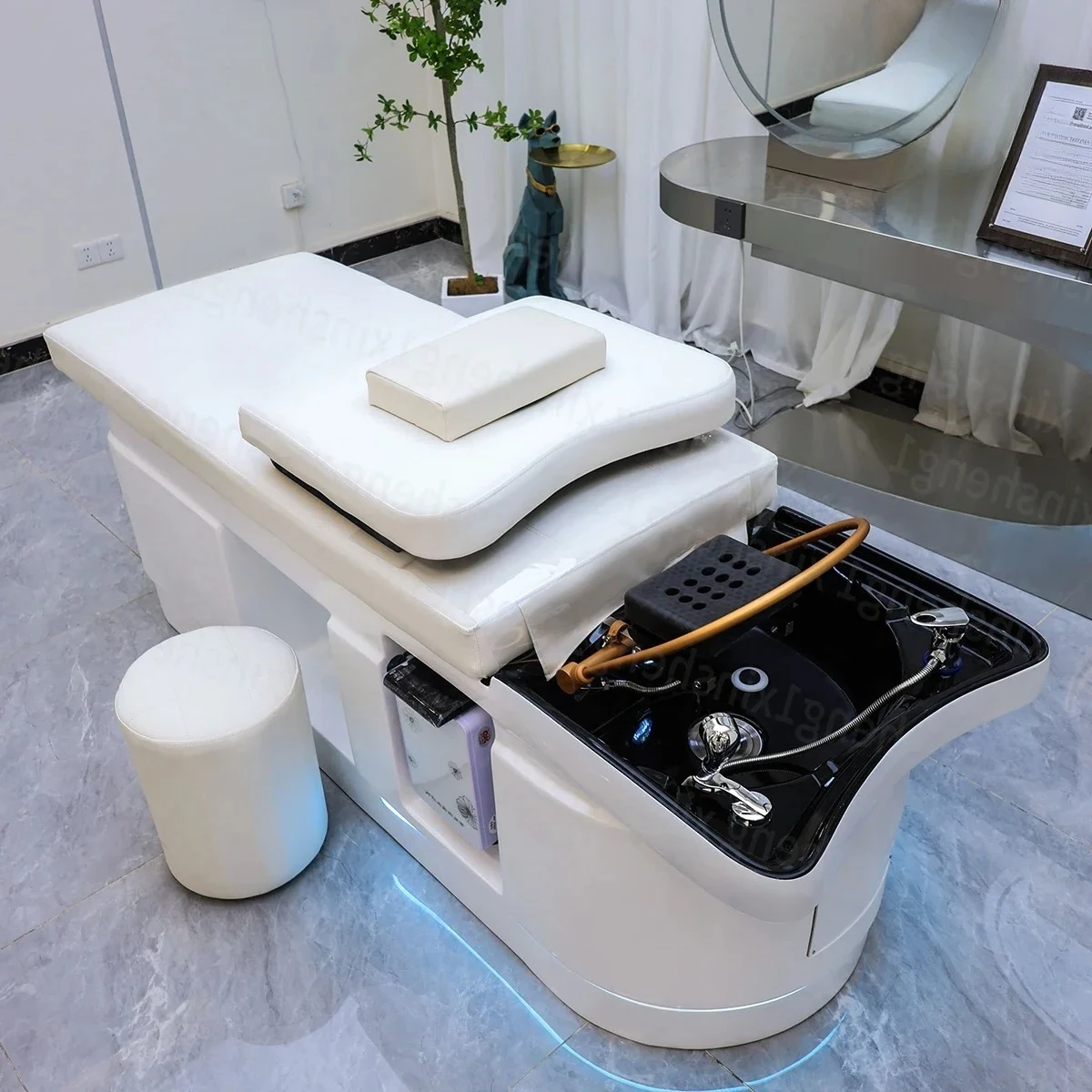 Hair Washing Bed,Equipped With Fumigation Machine,Water Circulation,Small Stool, SPA,Head Therapy,Commercial Furniture
Hair Washing Bed,Equipped With Fumigation Machine,Water Circulation,Small Stool, SPA,Head Therapy,Commercial Furniture