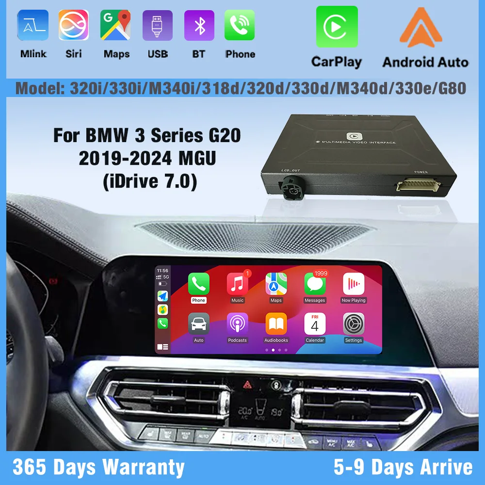 Wireless CarPlay Android Auto Adapter iDrive 7 For BMW 3 Series G20 2019-2024 Fits 320i 330i M340i 318d 320d 330d M340d 330e G80
Wireless CarPlay Android Auto Adapter iDrive 7 For BMW 3 Series G20 2019-2024 Fits 320i 330i M340i 318d 320d 330d M340d 330e G80