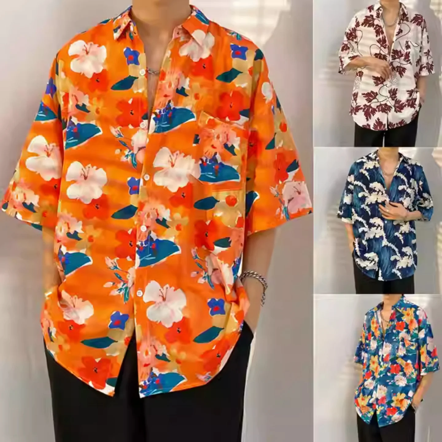 Hawaii Vaion Floral Print ort Sve Loose Casual Beach irt Men Women Summer Lightweight Polyester Fiber Thin Model
Hawaii Vaion Floral Print ort Sve Loose Casual Beach irt Men Women Summer Lightweight Polyester Fiber Thin Model
