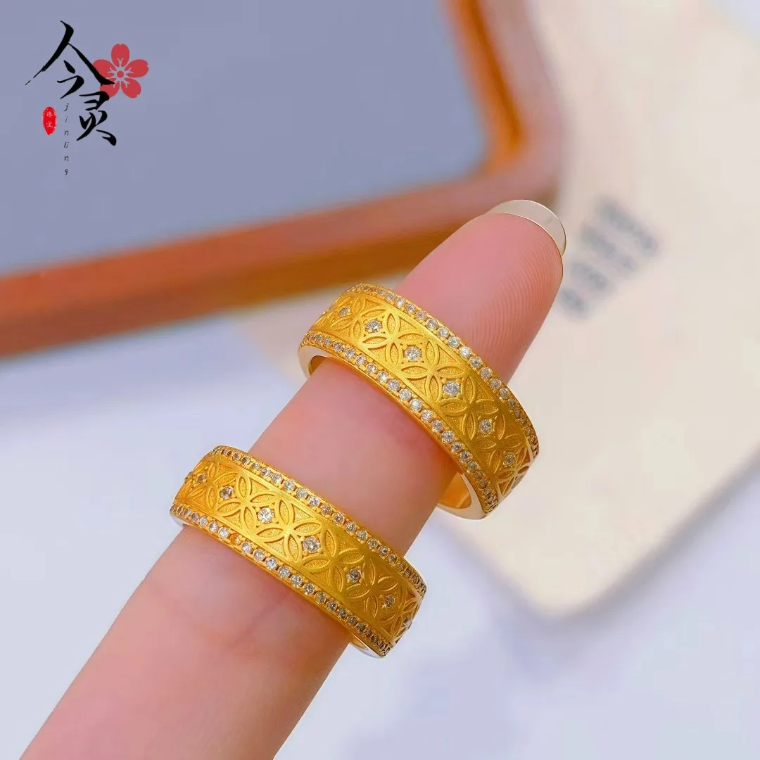 AU999 Full-Diamond Copper Coin Open Ring Women 24K Gold - Anti-deform, secure, symbol of wealth attraction
AU999 Full-Diamond Copper Coin Open Ring Women 24K Gold - Anti-deform, secure, symbol of wealth attraction