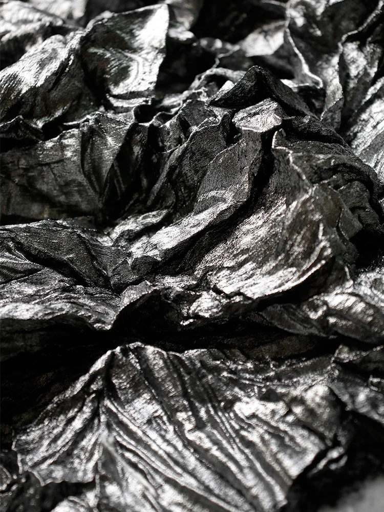 Irregular Pleated Silver Black Fabric for Creative European American Style Glossy Clothing Designer Cloth Diy Sewing By Meter
Irregular Pleated Silver Black Fabric for Creative European American Style Glossy Clothing Designer Cloth Diy Sewing By Meter