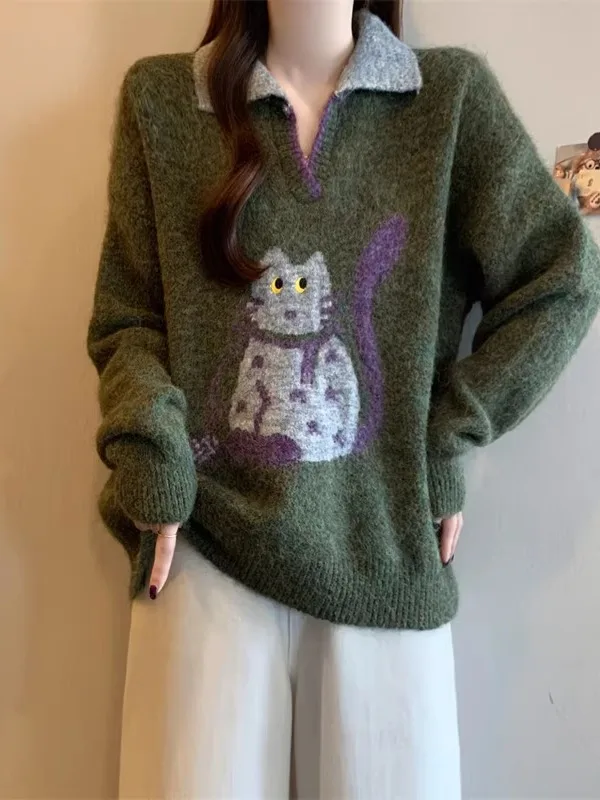 Свободный свитер с длинными рукавами и воротником для женщин, зимний, модный, больших размеров, комфортный крой, премиум качество, эксклюзивно онлайн
Свободный свитер с длинными рукавами и воротником для женщин, зимний, модный, больших размеров, комфортный крой, премиум качество, эксклюзивно онлайн