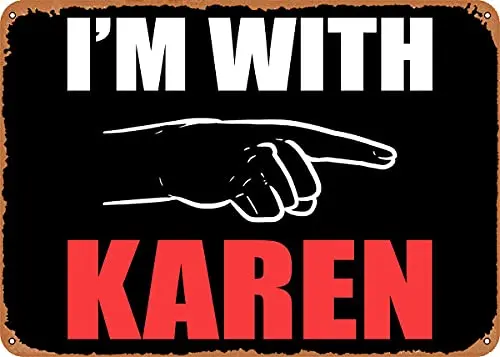 Im with Karen and S винтажный вид металлический знак патент художественные принты Ретро подарок 8x12 дюймов
Im with Karen and S винтажный вид металлический знак патент художественные принты Ретро подарок 8x12 дюймов