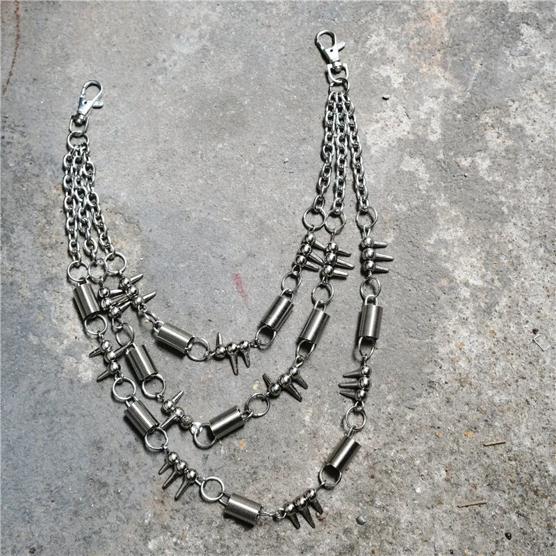 Metal cone connected work pants chain versatile for men and women, hip-hop, street dance, punk, bouncing, and fashionable waist
Metal cone connected work pants chain versatile for men and women, hip-hop, street dance, punk, bouncing, and fashionable waist