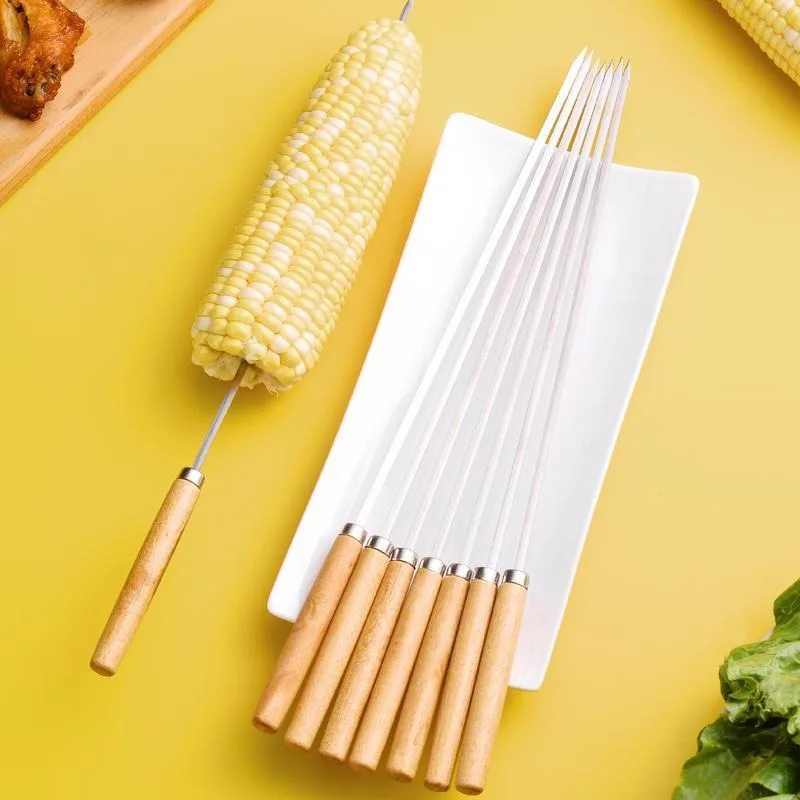 BBQ Needle Skewers with Wooden Handle Barbecue Stainless Steel Fork Lamb BBQ Skewers Smores Tools Meat Corn Grill Accessories
BBQ Needle Skewers with Wooden Handle Barbecue Stainless Steel Fork Lamb BBQ Skewers Smores Tools Meat Corn Grill Accessories