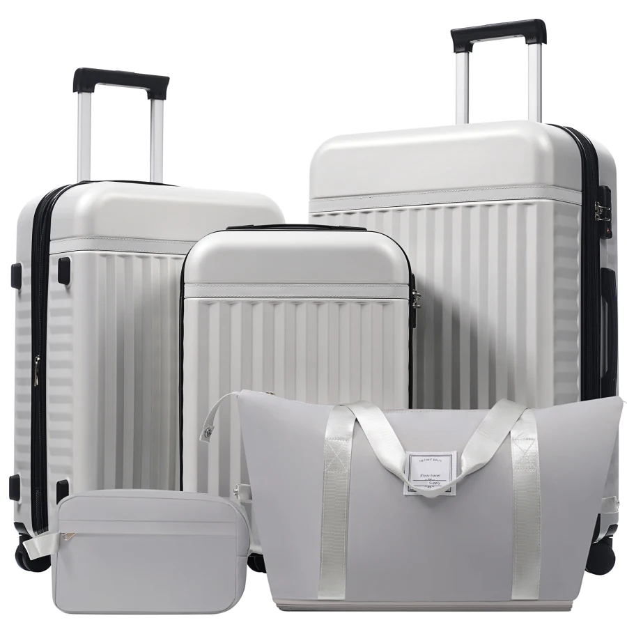 Luggage Set 5 Piece for Travel, Polycarbonate Hardside Carry-on Suitcase in Black, Expandable with Spinner Wheels, TSA Lock, Li
Luggage Set 5 Piece for Travel, Polycarbonate Hardside Carry-on Suitcase in Black, Expandable with Spinner Wheels, TSA Lock, Li