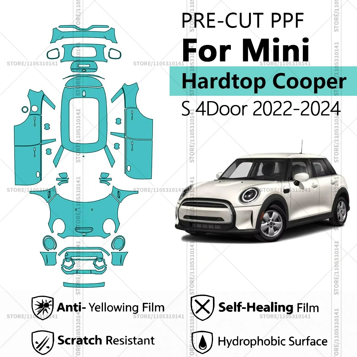 Pre-Cut Paint Protection Film PPF Transparent Car Film Professional Automotive PPF For Mini Hardtop Cooper S 4Door 2022-2024
Pre-Cut Paint Protection Film PPF Transparent Car Film Professional Automotive PPF For Mini Hardtop Cooper S 4Door 2022-2024