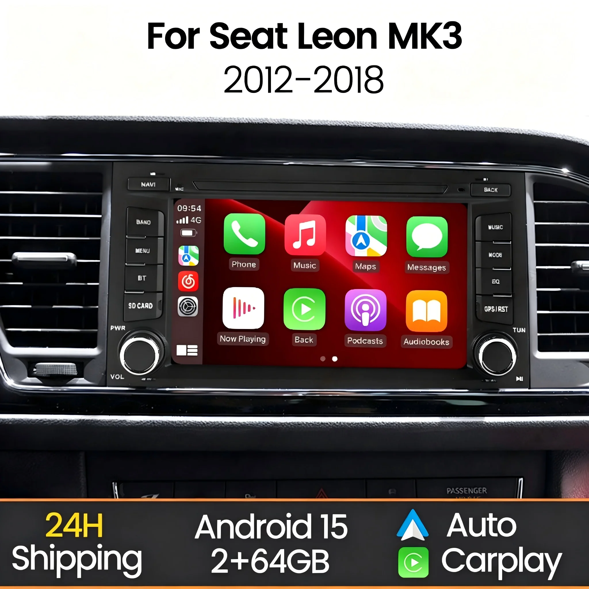 7" Wireless Carplay Android Auto Car Radio Screen For Seat Leon MK3 2012 - 2018 GPS Navigation Multimedia Video Player WIFI
7" Wireless Carplay Android Auto Car Radio Screen For Seat Leon MK3 2012 - 2018 GPS Navigation Multimedia Video Player WIFI