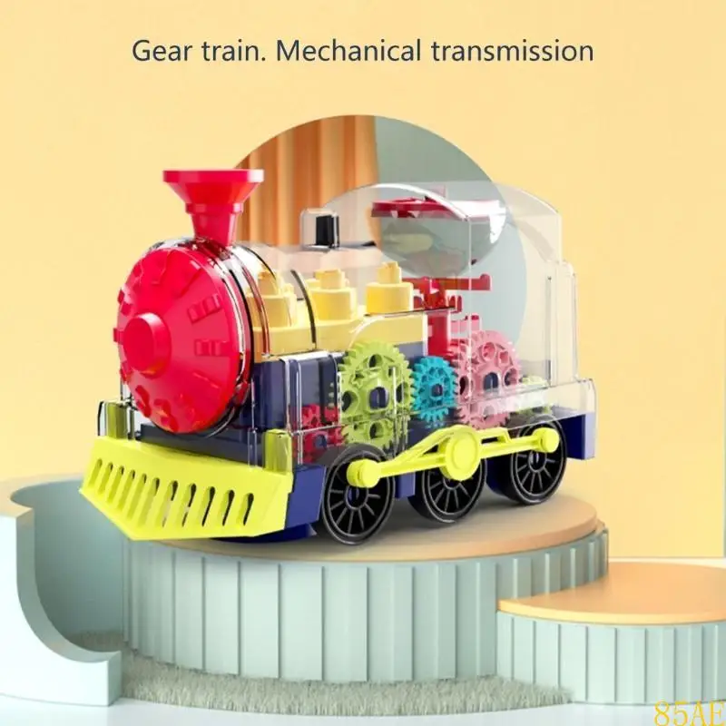 85AE Light Up Train Toy for Toddler Transparent Gear Locomotive with Music and Lights Educational Crawl Learning Toy for Kids
85AE Light Up Train Toy for Toddler Transparent Gear Locomotive with Music and Lights Educational Crawl Learning Toy for Kids