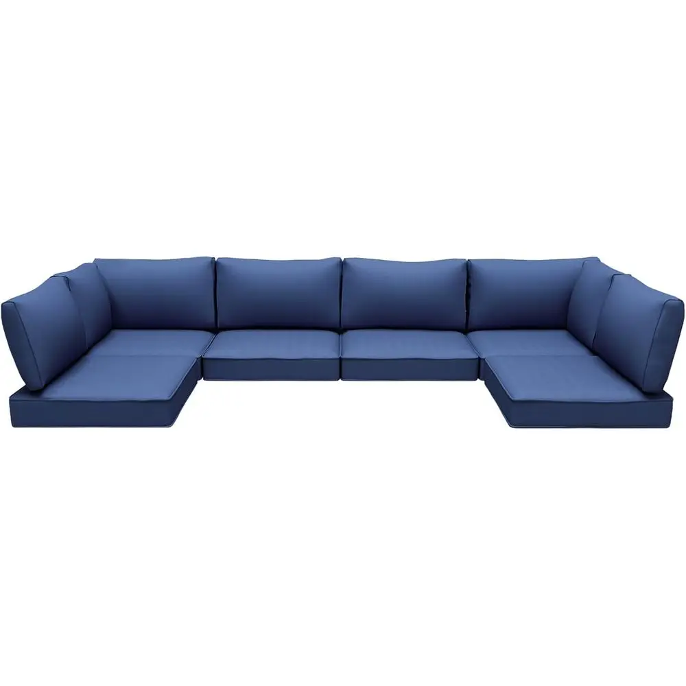 14-Piece Deep Blue Outdoor Sectional Sofa Cushion Set, Water-Resistant and Rattan Wicker Style
14-Piece Deep Blue Outdoor Sectional Sofa Cushion Set, Water-Resistant and Rattan Wicker Style