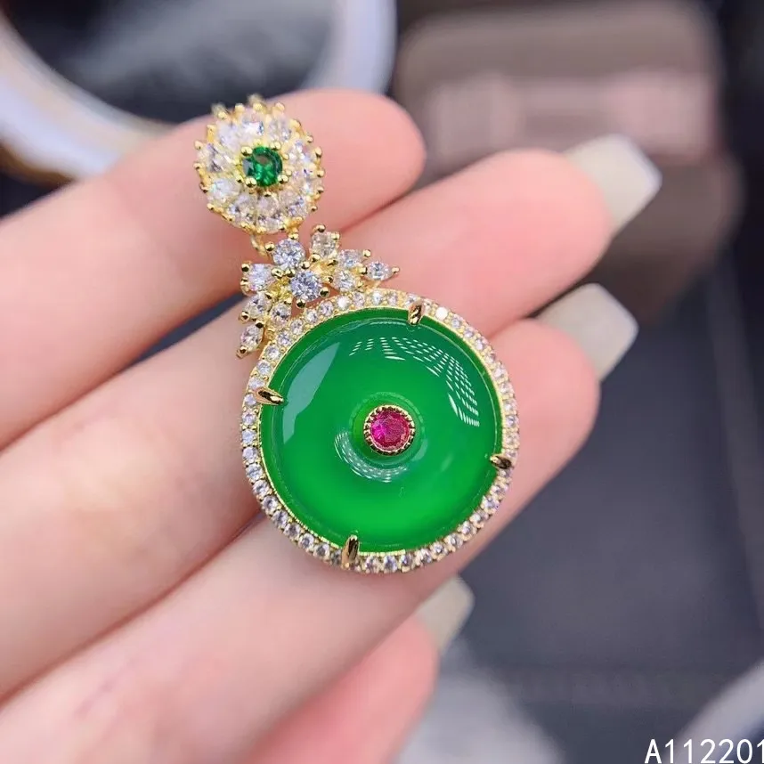 Fine Jewelry 925 Sterling Silver Inlay With Natural Gem Women's Luxury Exquisite Round Chalcedony Pendant Necklace Support Detec
Fine Jewelry 925 Sterling Silver Inlay With Natural Gem Women's Luxury Exquisite Round Chalcedony Pendant Necklace Support Detec