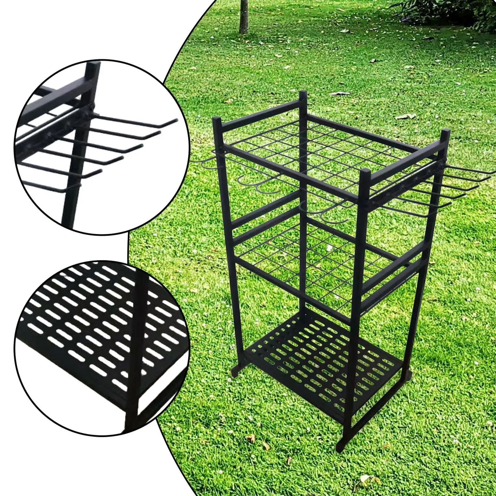 Garden Tool Organizer for Garage 3 Tier Sturdy Carbon Steel Heavy Duty Yard Tool Rack for Lawn Brooms Rakes Outdoor
Garden Tool Organizer for Garage 3 Tier Sturdy Carbon Steel Heavy Duty Yard Tool Rack for Lawn Brooms Rakes Outdoor