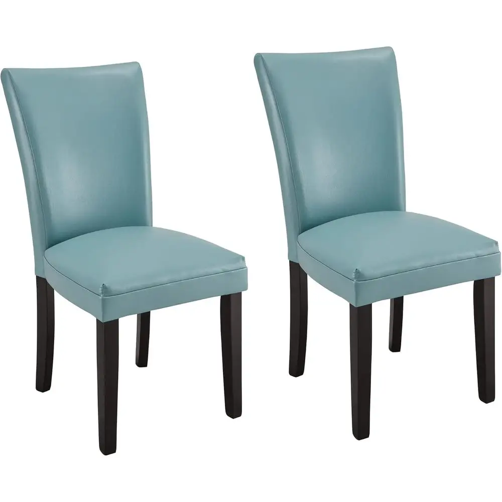 Pair of Light Blue Upholstered Parsons Chairs with Wooden Legs and Leather Finish, Suitable for Kitchen, Dining Room, and Café
Pair of Light Blue Upholstered Parsons Chairs with Wooden Legs and Leather Finish, Suitable for Kitchen, Dining Room, and Café