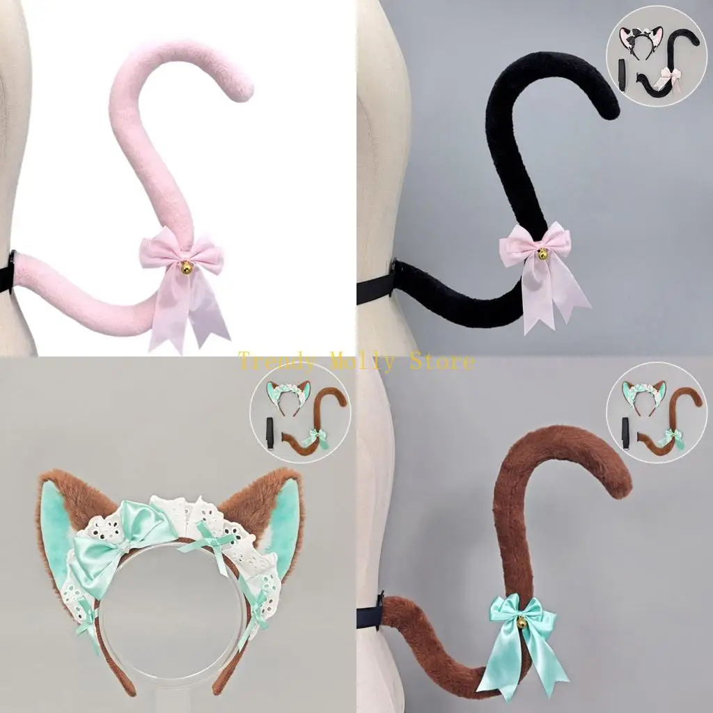 N5KB Role Play Animal Ears Headbands Tail For Halloween Christmas Party Costumes
N5KB Role Play Animal Ears Headbands Tail For Halloween Christmas Party Costumes