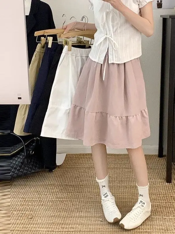 High Waist A-Line Skirt Women's Summer New Style Korean Style Versatile Pink Elastic Waist Slimming Umbrella Skirt
High Waist A-Line Skirt Women's Summer New Style Korean Style Versatile Pink Elastic Waist Slimming Umbrella Skirt