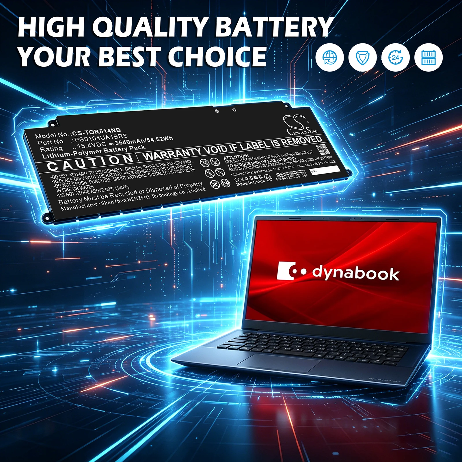 Replacement 15.4V 3540mAh Laptop Battery for Toshiba Dynabook 4icp5/63/71 M7/u Mj54/hs Mj54/hu Portege X40-k Tecra A40-j A50-J
Replacement 15.4V 3540mAh Laptop Battery for Toshiba Dynabook 4icp5/63/71 M7/u Mj54/hs Mj54/hu Portege X40-k Tecra A40-j A50-J