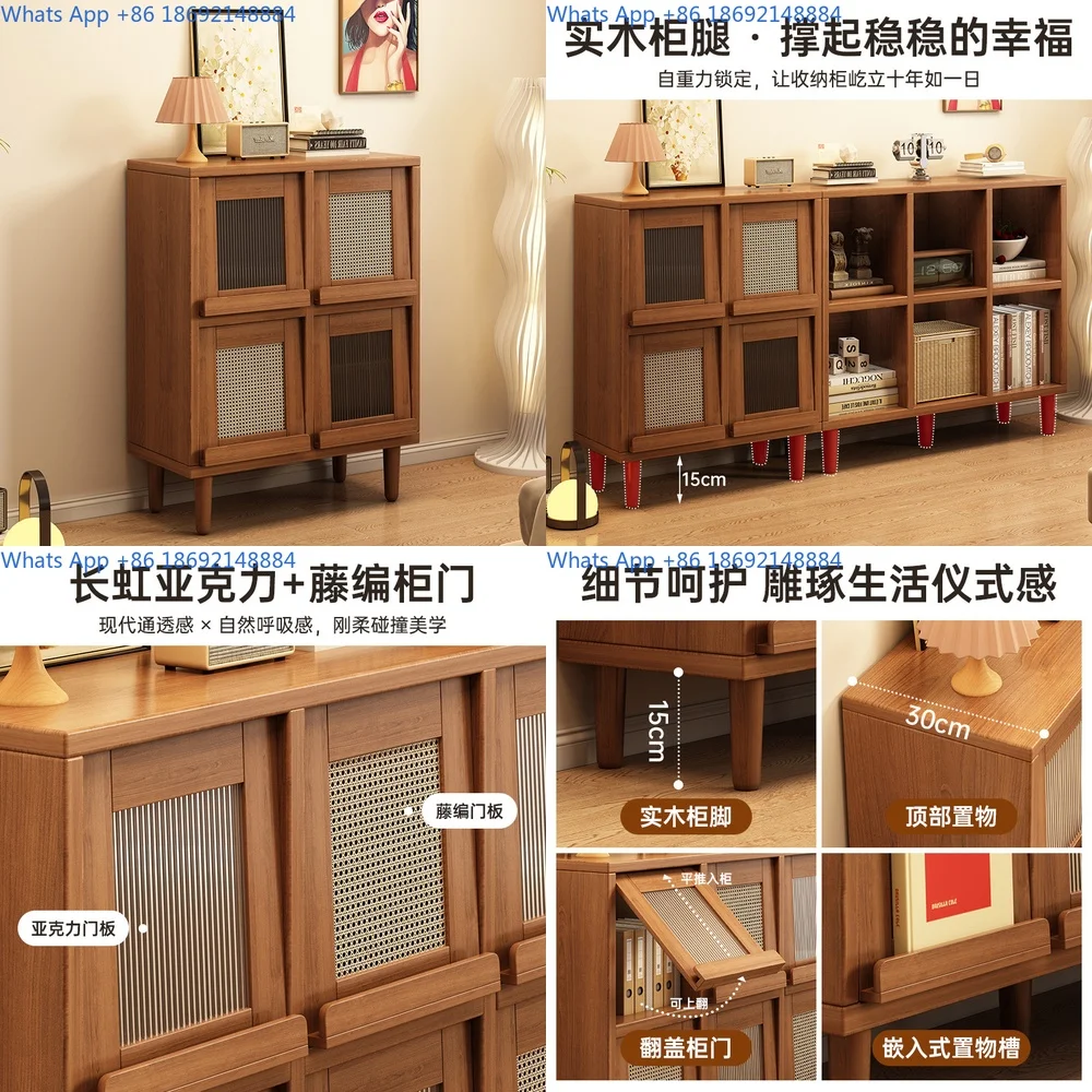 Solid Wood Sideboard Living Room Beverage Cabinet Storage Unit Walnut Color Grid Cabinet Sofa Side Cabinet Wall Mounted Floor
Solid Wood Sideboard Living Room Beverage Cabinet Storage Unit Walnut Color Grid Cabinet Sofa Side Cabinet Wall Mounted Floor