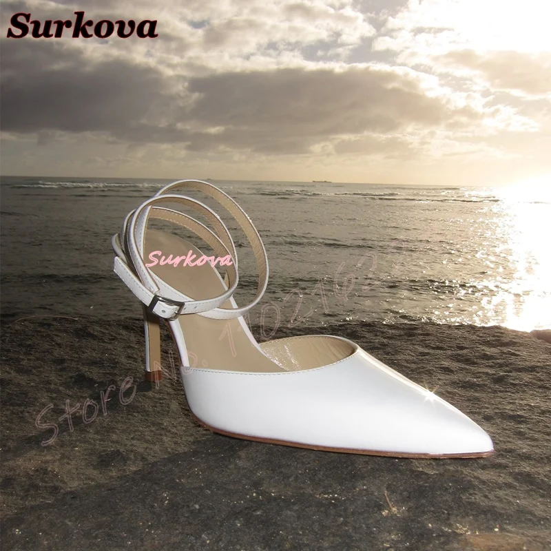 White Ankle Wrap Wedding Shoes For Women Are Elegant Pointed Stilettos 8/10/11/12cm High Heels Pumps Fashion Spring Sandals 46
White Ankle Wrap Wedding Shoes For Women Are Elegant Pointed Stilettos 8/10/11/12cm High Heels Pumps Fashion Spring Sandals 46