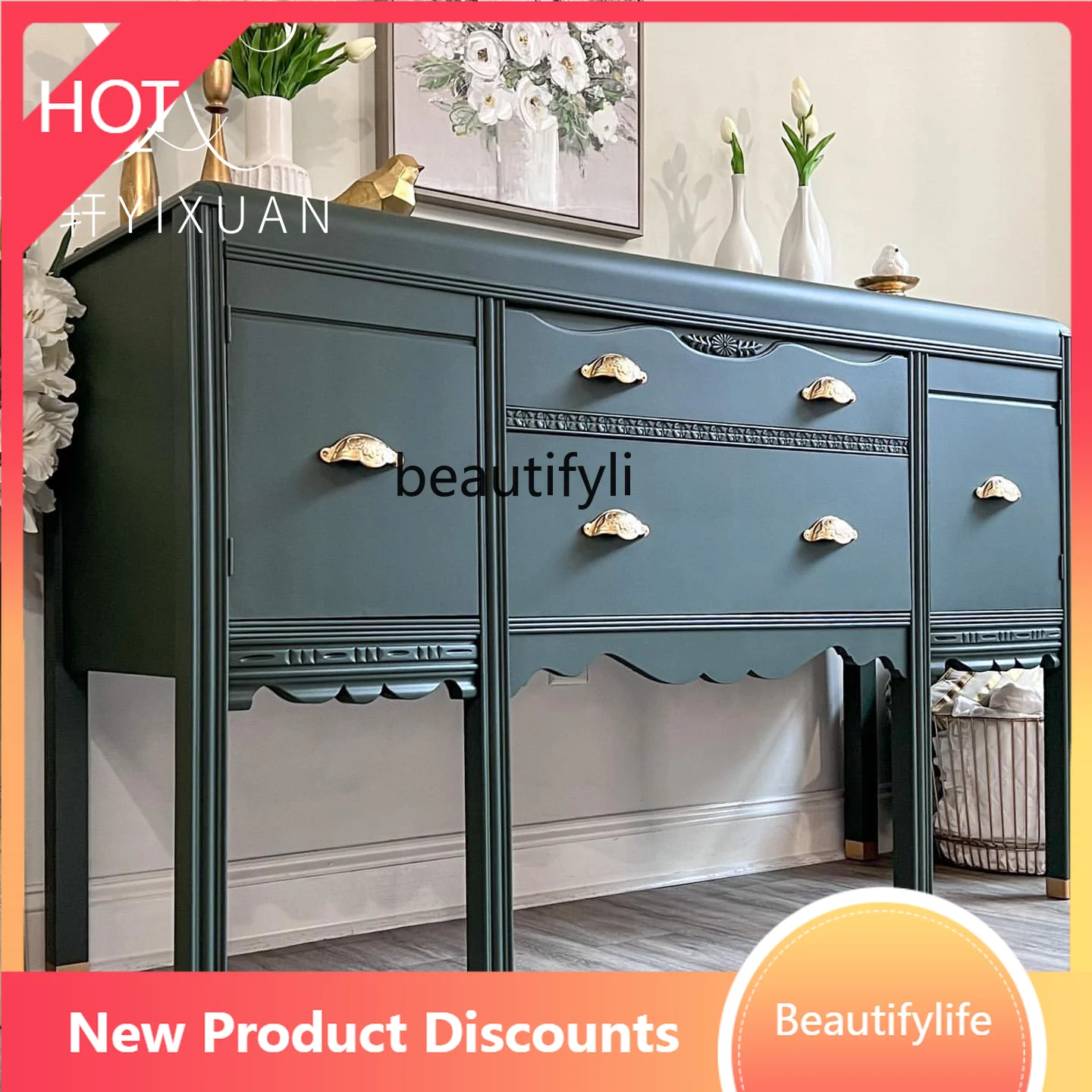 Asmt52 French Retro Solid Wood Carved Entryway Cabinet American Style Living Room Entryway Decorative Sideboard Wall Storage Cab
Asmt52 French Retro Solid Wood Carved Entryway Cabinet American Style Living Room Entryway Decorative Sideboard Wall Storage Cab