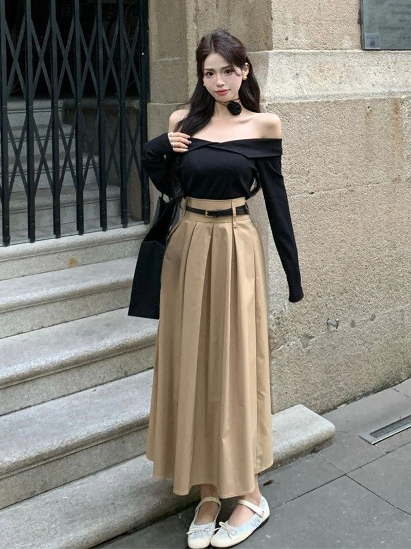 Unique Salt Series Bla oulder Top And High Waist Skirt Two Piece Set for Women Spring Faion Korean Sle Slim Fit
Unique Salt Series Bla oulder Top And High Waist Skirt Two Piece Set for Women Spring Faion Korean Sle Slim Fit