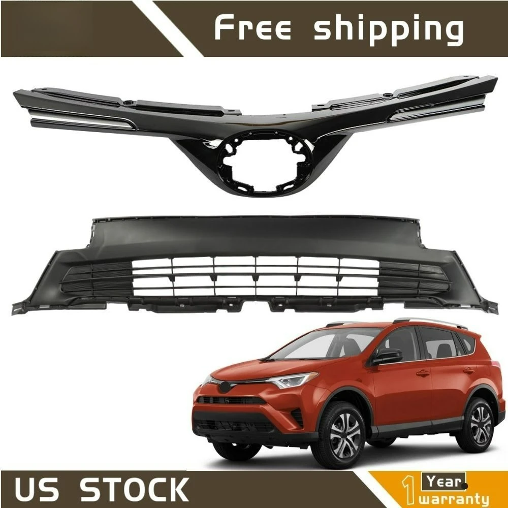 Front Bumper Upper&Lower Grill Set Black Mesh Grille For Toyota RAV4 2016-2018
Front Bumper Upper&Lower Grill Set Black Mesh Grille For Toyota RAV4 2016-2018
