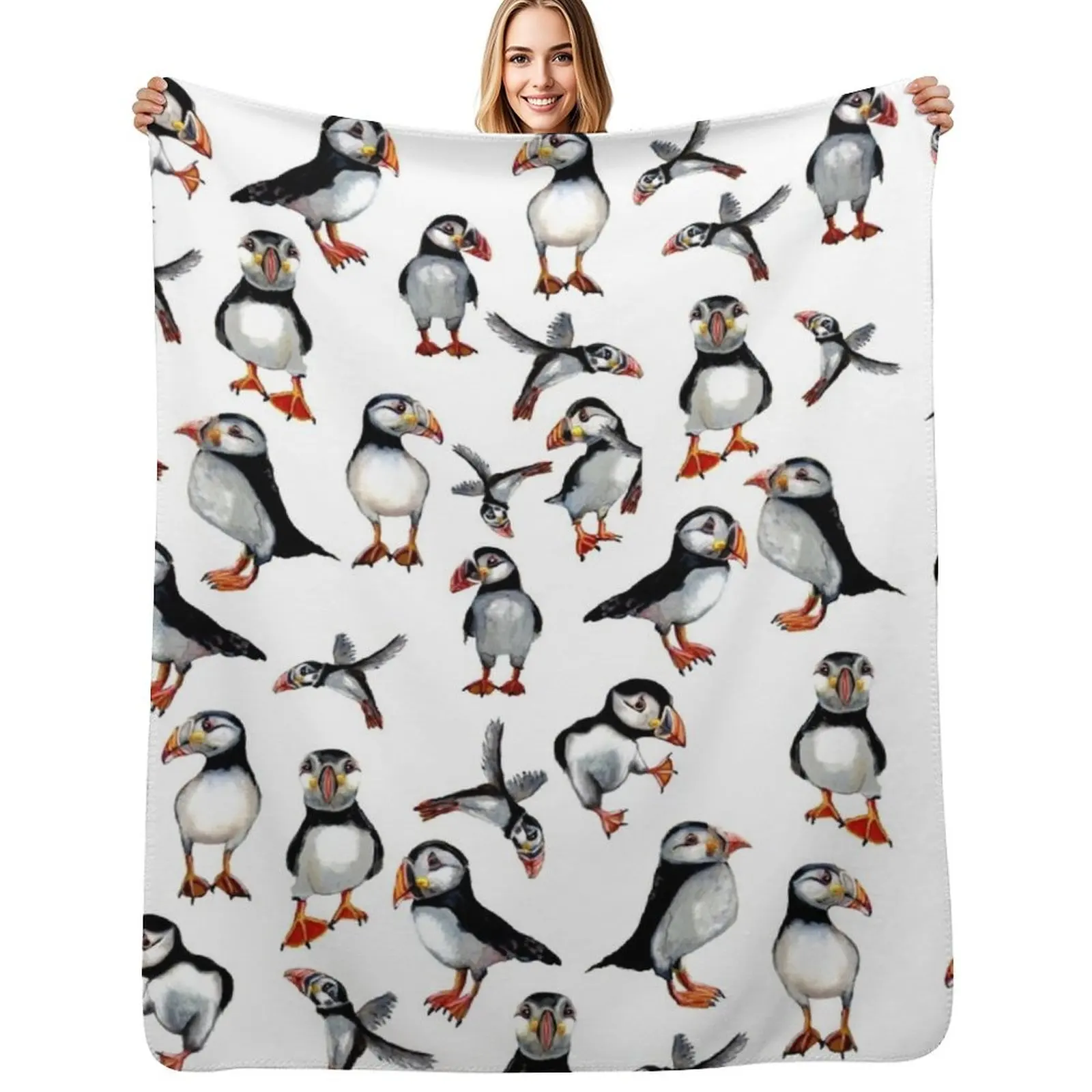 Puffins Pattern Throw Blanket Stylish Couch Blanket for Home Living Room
Puffins Pattern Throw Blanket Stylish Couch Blanket for Home Living Room