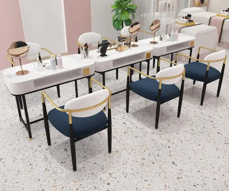 Manicure Table and Chair set modern Internet celebrity single and double person Manicure table Marble with socket vacuum cleaner
Manicure Table and Chair set modern Internet celebrity single and double person Manicure table Marble with socket vacuum cleaner