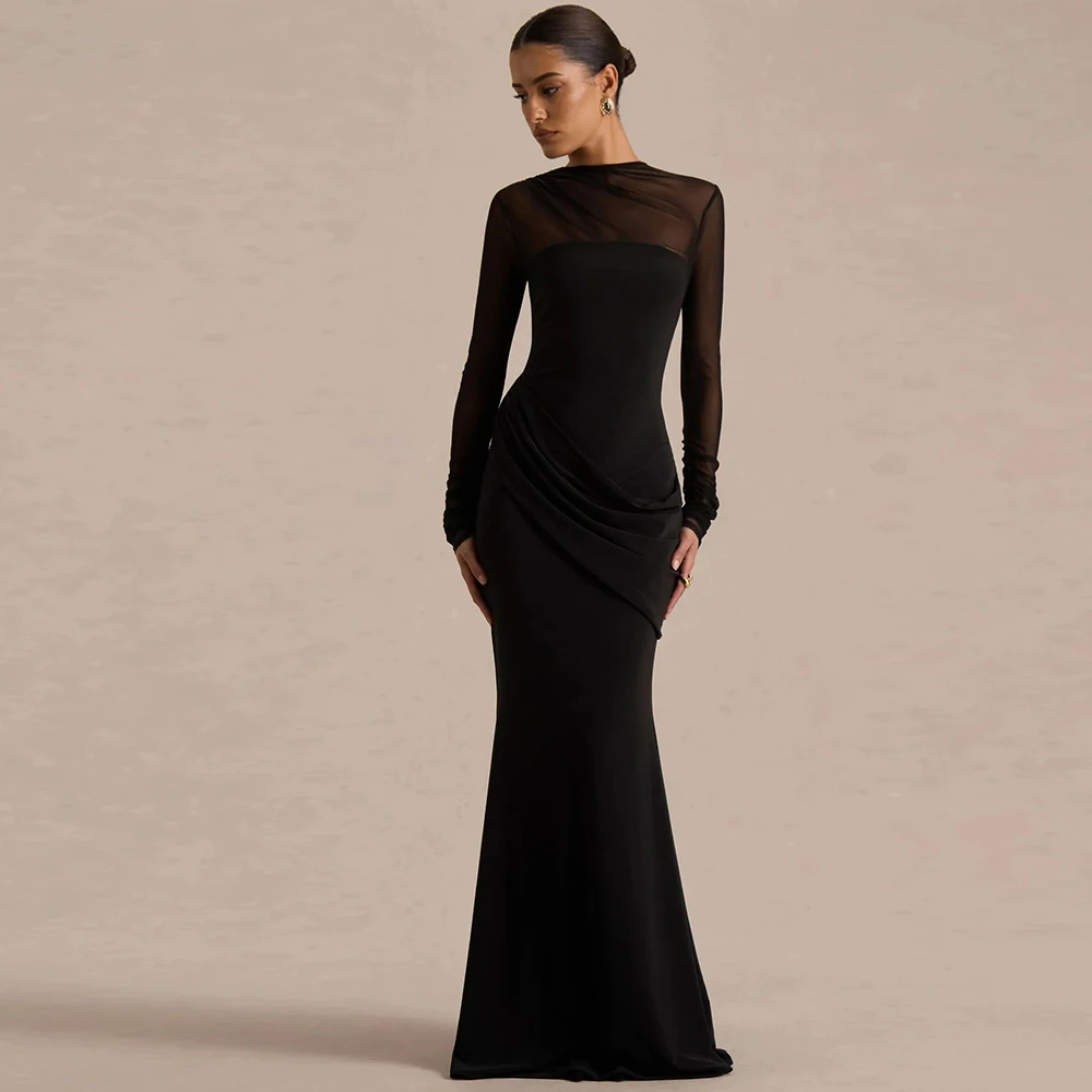 Customized High Neck Evening Dresses Black Jersey Maxi Dress Long Gowns Elegant Formal Cocktail Party Dress for Women Pageant
Customized High Neck Evening Dresses Black Jersey Maxi Dress Long Gowns Elegant Formal Cocktail Party Dress for Women Pageant