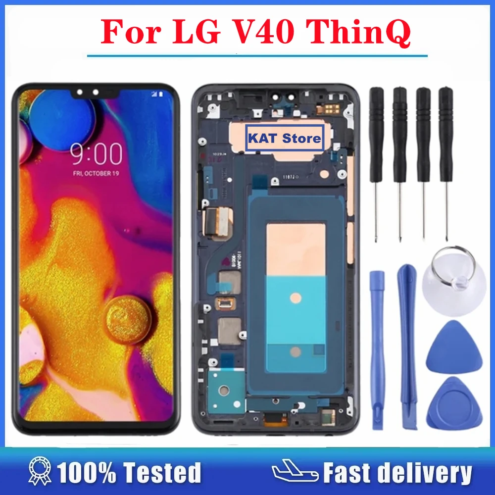 KAT Screen Replacement For LG V40 ThinQ V405QA7 V405UA LCD Display Touch Screen Digitizer Full Assembly With Frame
KAT Screen Replacement For LG V40 ThinQ V405QA7 V405UA LCD Display Touch Screen Digitizer Full Assembly With Frame