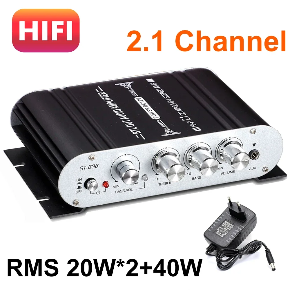Усилитель мощности для дома, Hi-Fi, 2,1 каналов, стерео, бас, звук Amp RMS 20 Вт x 2 + 40 Вт, мини-медиаплеер класса D, MP3, автомобильные, черные, домашние усилители
Усилитель мощности для дома, Hi-Fi, 2,1 каналов, стерео, бас, звук Amp RMS 20 Вт x 2 + 40 Вт, мини-медиаплеер класса D, MP3, автомобильные, черные, домашние усилители