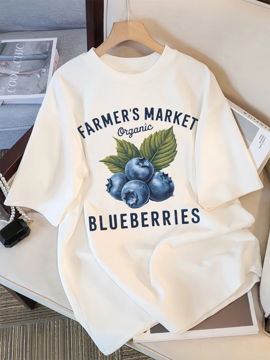 Farmer'S Market Orangic Blueberries Printing T-Shirt Women Loose Cotton T Shirts Trendy Y2K Tee Tops Casual All-Match Clothing
Farmer'S Market Orangic Blueberries Printing T-Shirt Women Loose Cotton T Shirts Trendy Y2K Tee Tops Casual All-Match Clothing