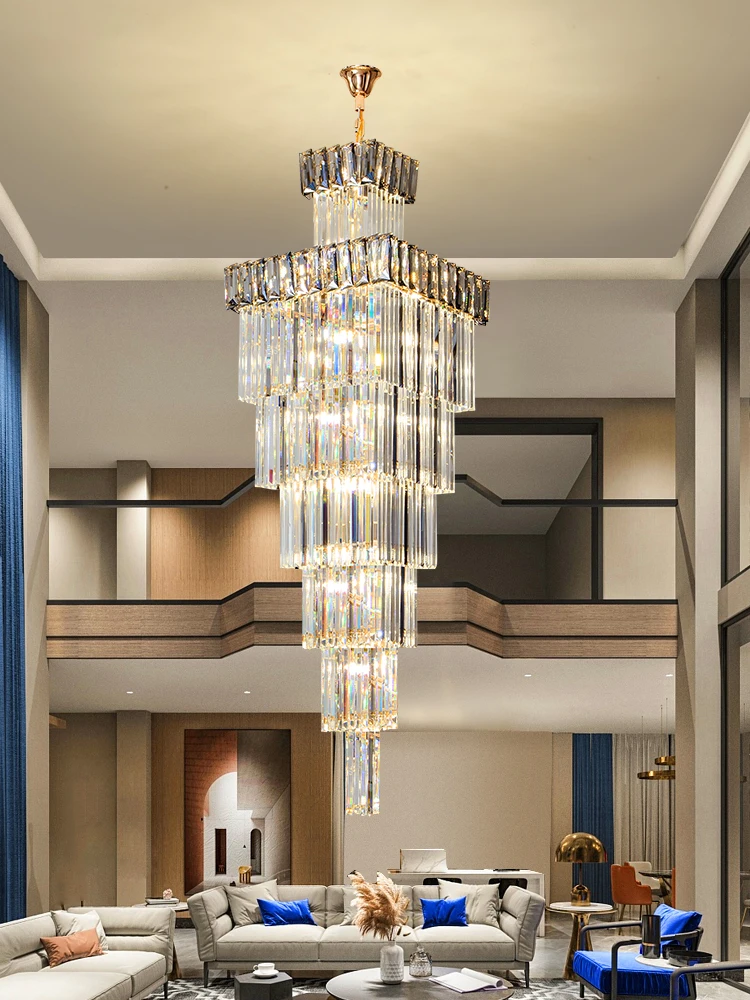 Postmodern Light Luxury Crystal Chandelier Villa Luxury Tall led Duplex Hollow Loft Middle Floor Spiral Staircase Pendant Light
Postmodern Light Luxury Crystal Chandelier Villa Luxury Tall led Duplex Hollow Loft Middle Floor Spiral Staircase Pendant Light