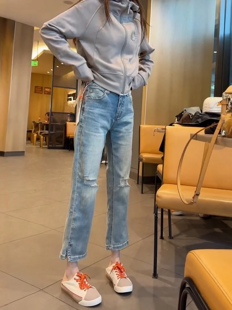 plus Size Distressed Straight Leg Jeans Women Summer Thin New Style High Waist Wide Leg Pants Casual Cotton Denim Skinnier
plus Size Distressed Straight Leg Jeans Women Summer Thin New Style High Waist Wide Leg Pants Casual Cotton Denim Skinnier