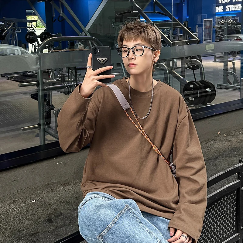 Slim Fit Long Sve Brown Hoodie Trendy Chic Men's T-irt Breathable Lightweight Oversize Simple Sle Autumn Faion
Slim Fit Long Sve Brown Hoodie Trendy Chic Men's T-irt Breathable Lightweight Oversize Simple Sle Autumn Faion