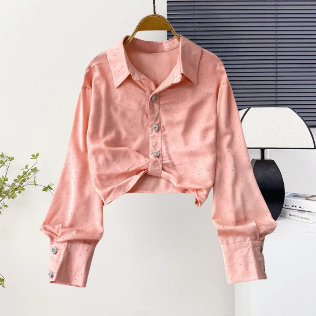 2025,New,Spring,Summer,European,Clothes,Loose,Chiffon,Blouse,Short,Fashion,Sexy,Button,Shiny,Diamonds,Women,Long Sleeve,Tops,560
2025,New,Spring,Summer,European,Clothes,Loose,Chiffon,Blouse,Short,Fashion,Sexy,Button,Shiny,Diamonds,Women,Long Sleeve,Tops,560