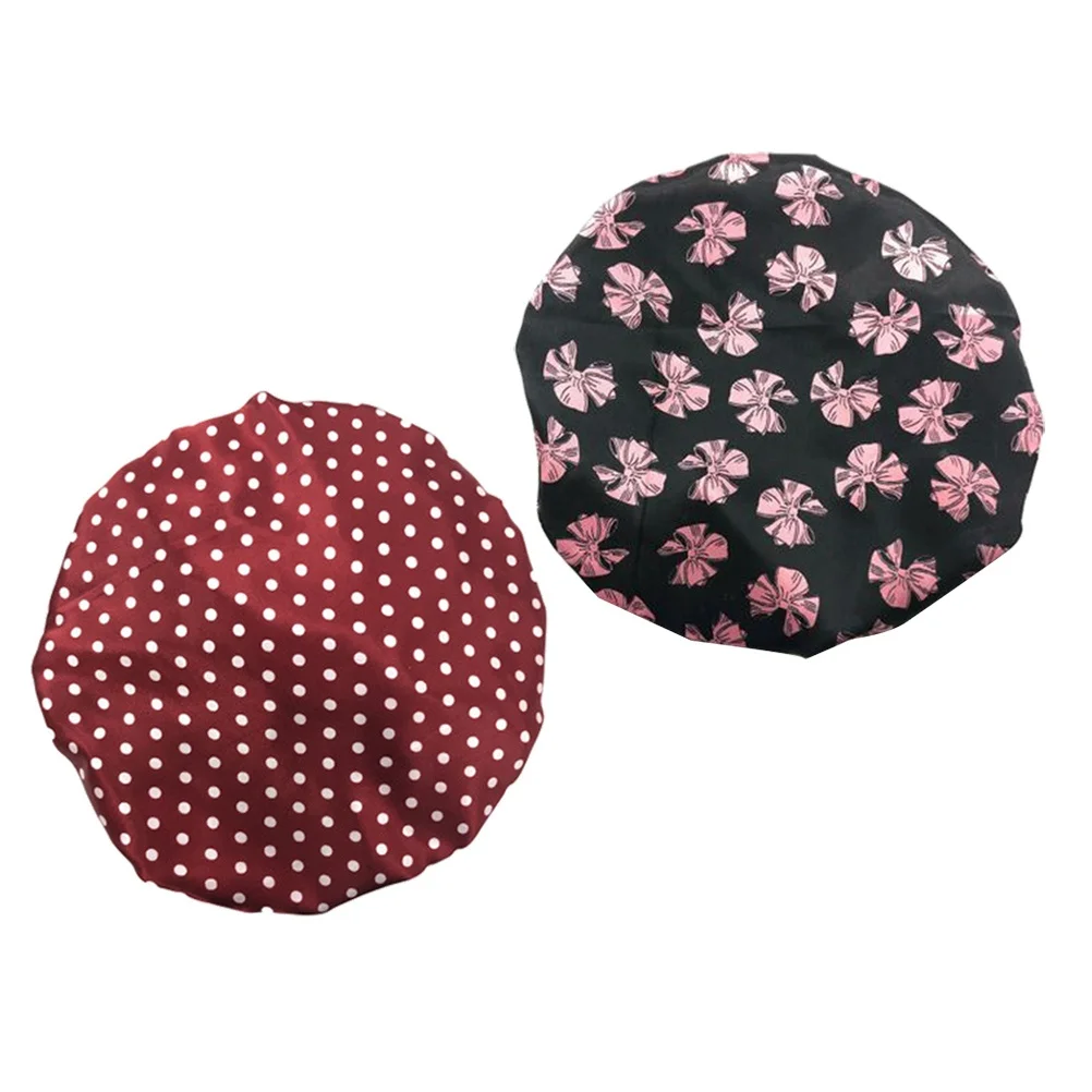 2 Pcs Waterproof Shower Cap Women Reusable Caps Satin Hat Bath Bathing Double Layer
2 Pcs Waterproof Shower Cap Women Reusable Caps Satin Hat Bath Bathing Double Layer