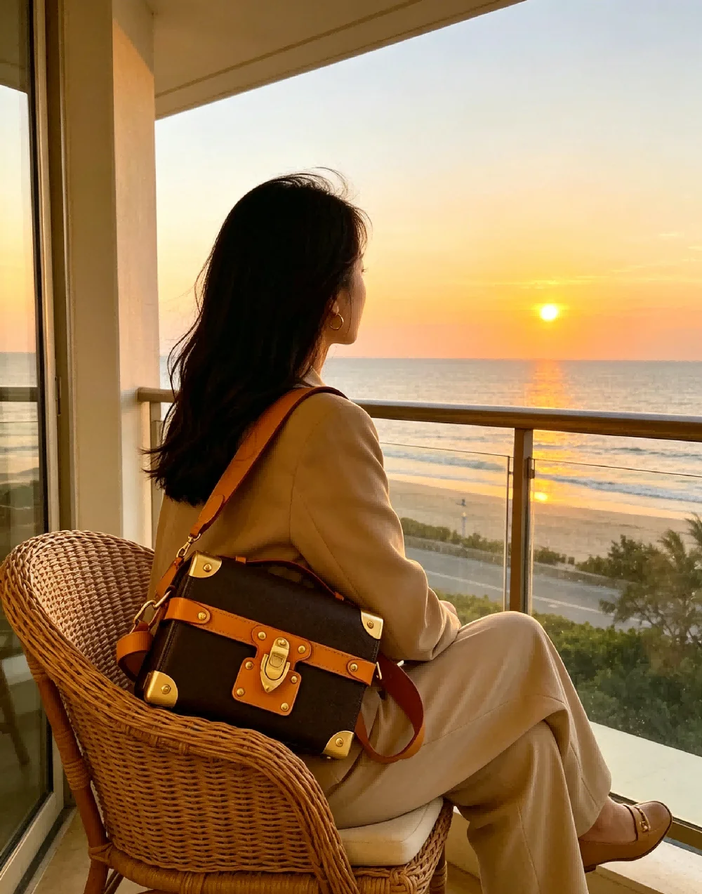 Women Brown and Orange Trim Lock Closure Shoulder Bag, Vintage Structured Handbag for Office and Travel
Women Brown and Orange Trim Lock Closure Shoulder Bag, Vintage Structured Handbag for Office and Travel
