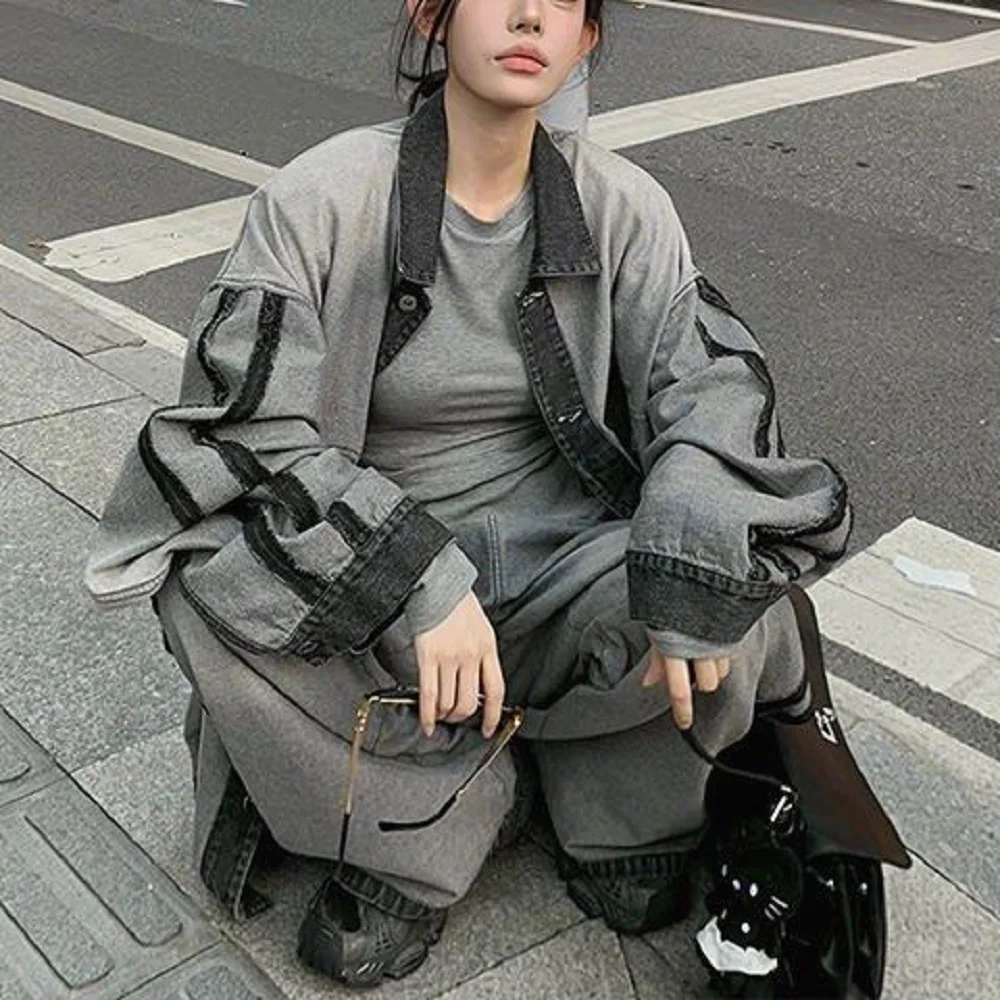 American Retro Two-Piece Set Design Long-Sleeved Denim Jacket Long High-Waisted Floor Pants Spring New Niche Fashionable Suit
American Retro Two-Piece Set Design Long-Sleeved Denim Jacket Long High-Waisted Floor Pants Spring New Niche Fashionable Suit